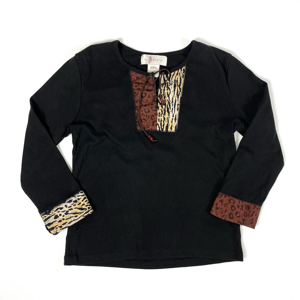 Animal Print Cuffs and Collar Top